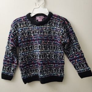 Vintage Concrete Mix Child's Multicolor Cozy Grandpa Sweater M 5/6 1990s Soft